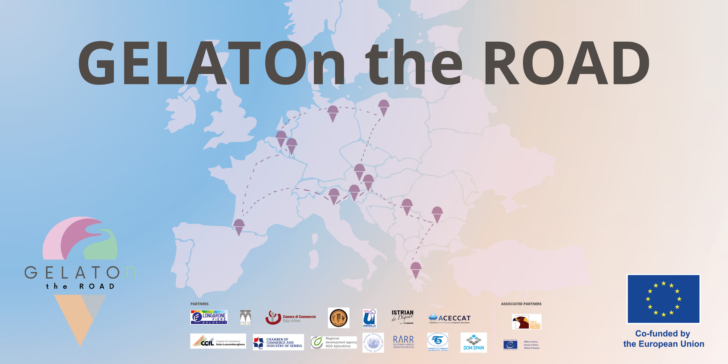 Gelaton the Road mappa del cammino europeo del gelato artigianale